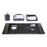 Black Crocodile Embossed Leather Desk Set, 7pc